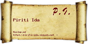 Piriti Ida névjegykártya