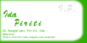 ida piriti business card